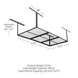 Overhead Storage Rack | 3' x 6' | Adjustable Height