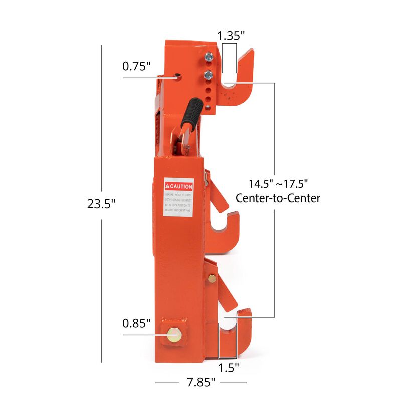 Titan Category 1 and 2, 3 Point Orange Quick Hitch