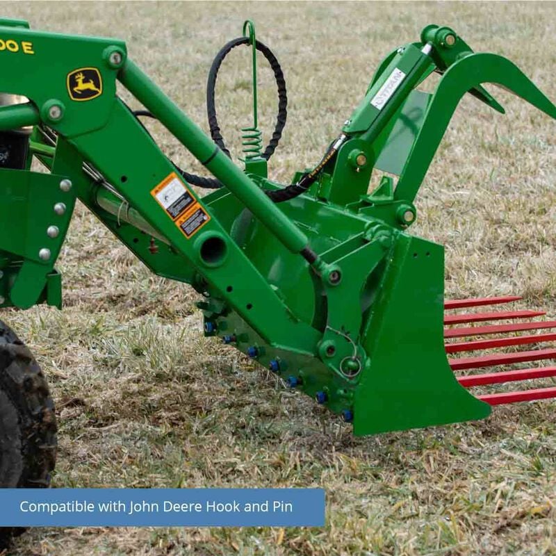 48-in Tine Bucket Attachment with 49-in Hay Bale Spears Fits John Deere Loaders