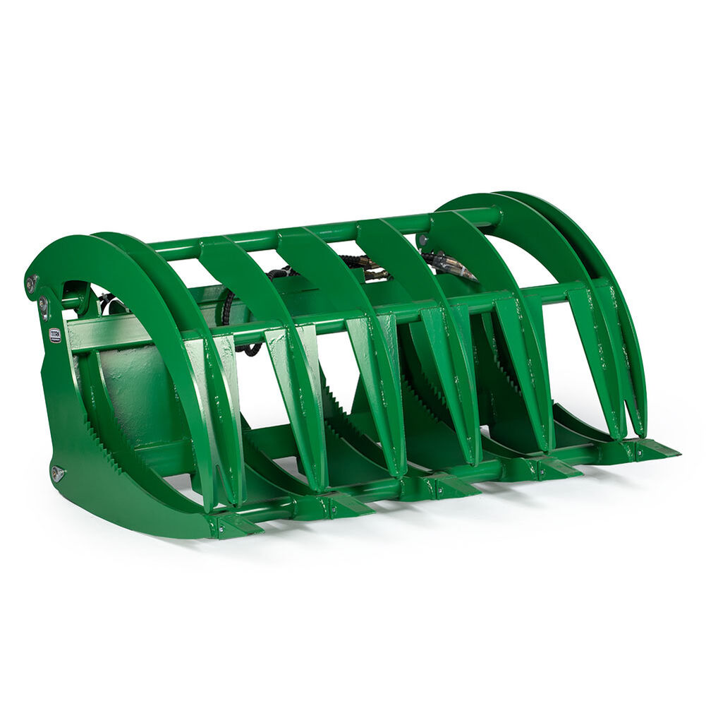 HD Root Grapple Rake Attachment Fits John Deere Hook and Pin Connection -  Twin 3,000 PSI Cylinders - Carry Rocks, Logs, Brush, Debris