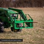 Pallet Fork Frame Attachment with Receiver Hitch, 49-in Hay Spears, and Stabilizers – Fits John Deere Loader