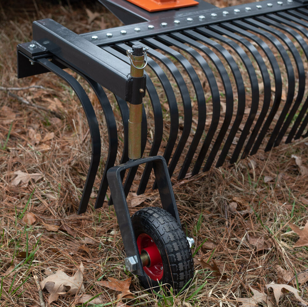 3 Point Landscape Rake for Compact Tractors - Optional Bolt-On Wheels ...
