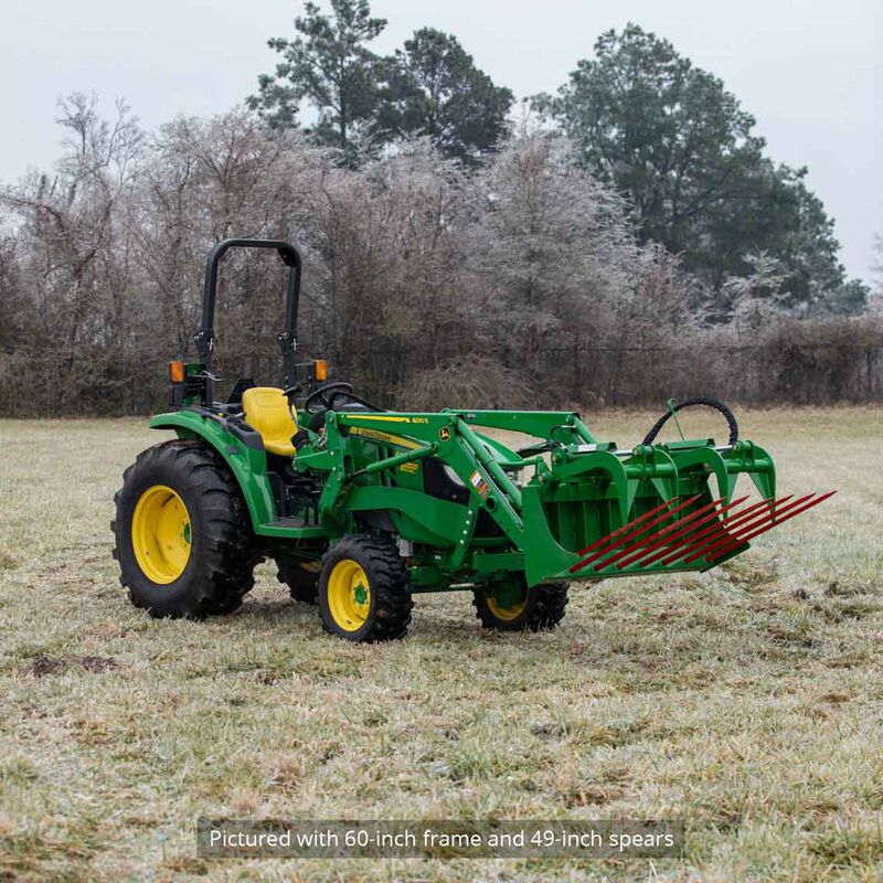 72-in Tine Bucket Attachment with 32-in Hay Bale Spears Fits John Deere Loaders