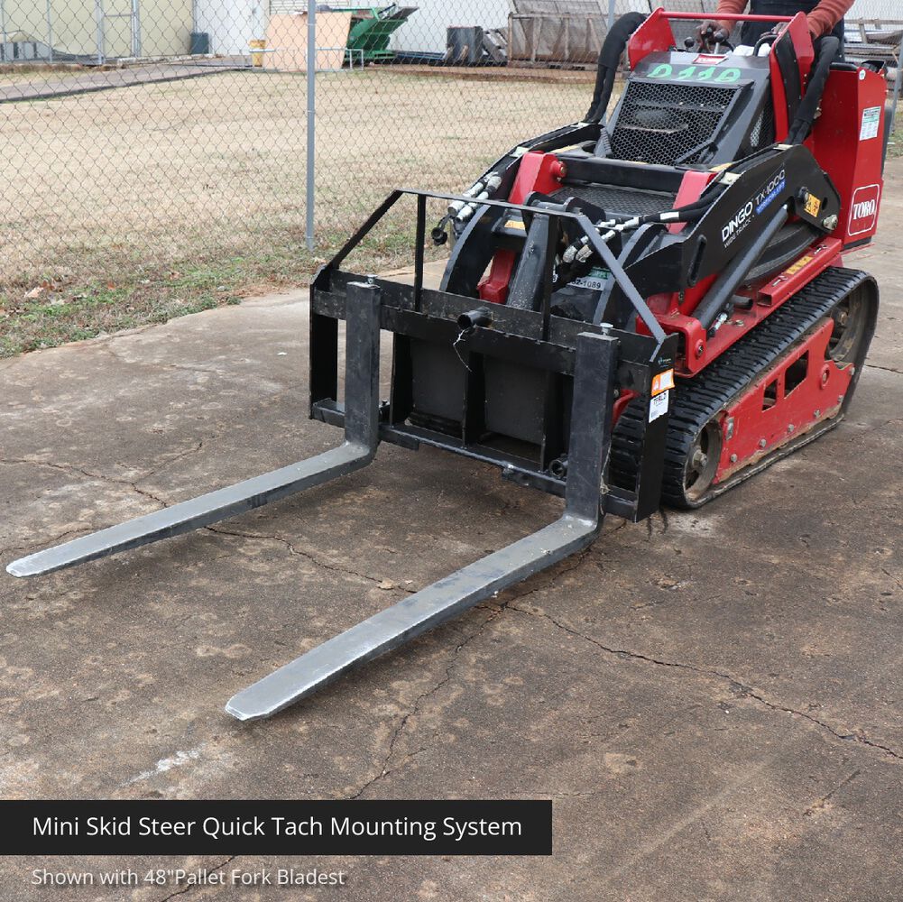 Mini Skid Steer Pallet Fork Frame Quick Tach Mounting Titan Attachments