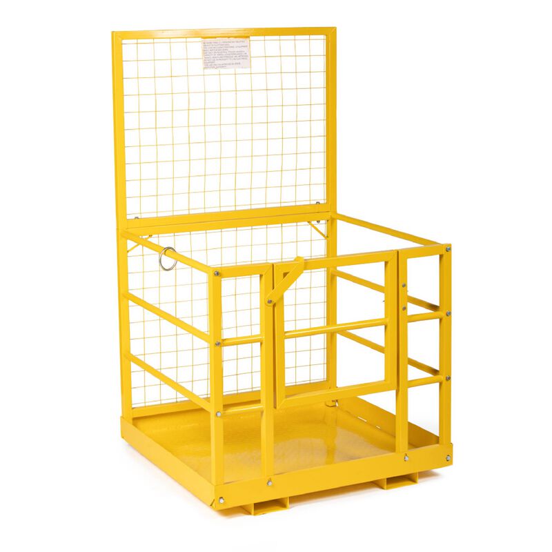 2 Person Lw Forklift Platform Safety Cage Yellow 45 X 43
