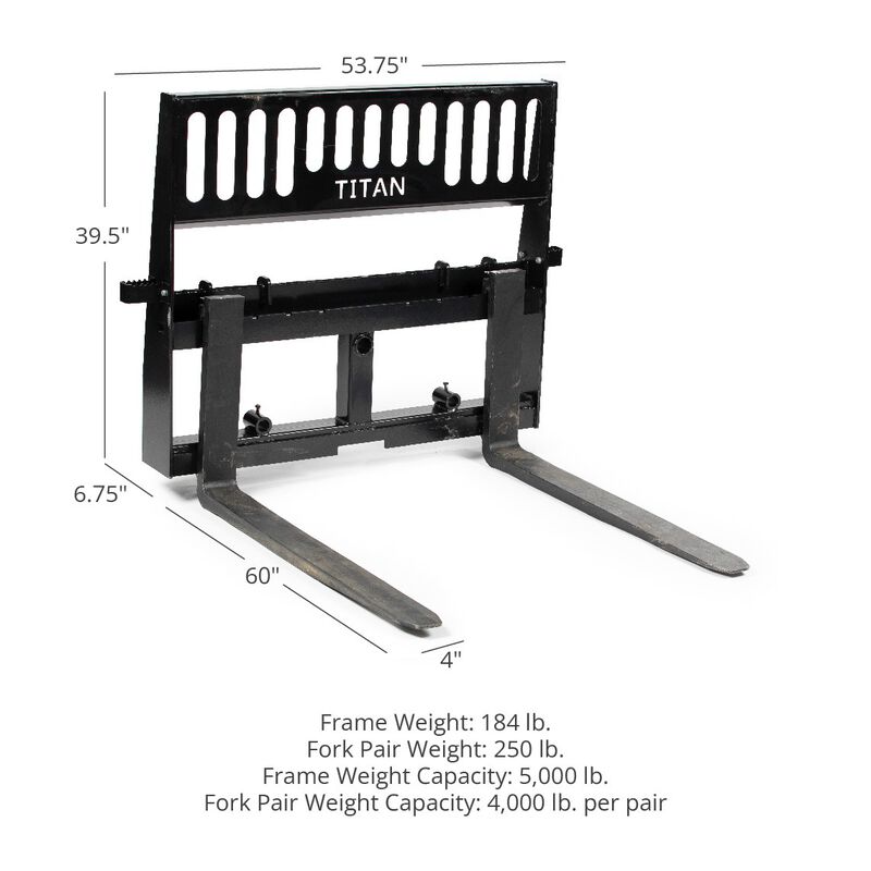 Pro-Duty Pallet Fork Attachment, 60" Fork Blades