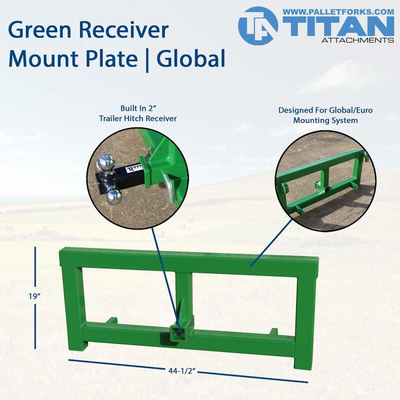 Receiver Mount Plate Attachment | Fits Global Euro Tractors