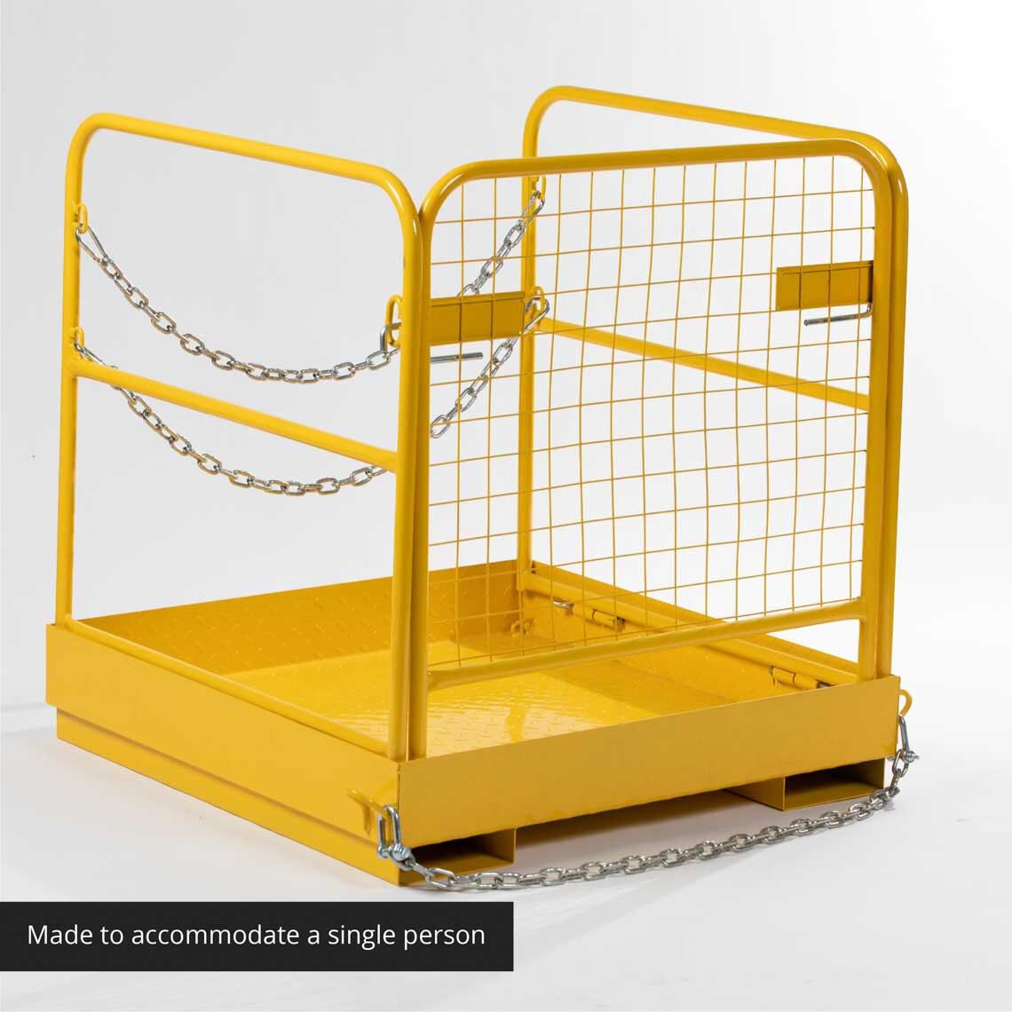 Safety Slots 340kg Basket 16*6cm Cage Forklift Access Platform 86*86cm 