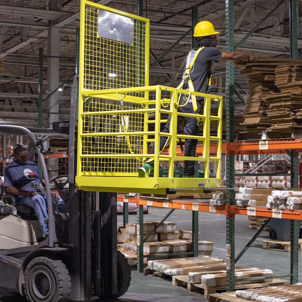 Forklift 2 Man Safety Cage Yellow for sale online 