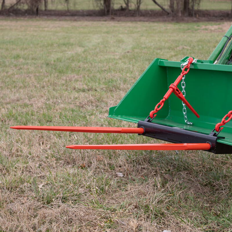 39" Hay Bale Spear Universal Bucket Attachment w/ Dual Prongs